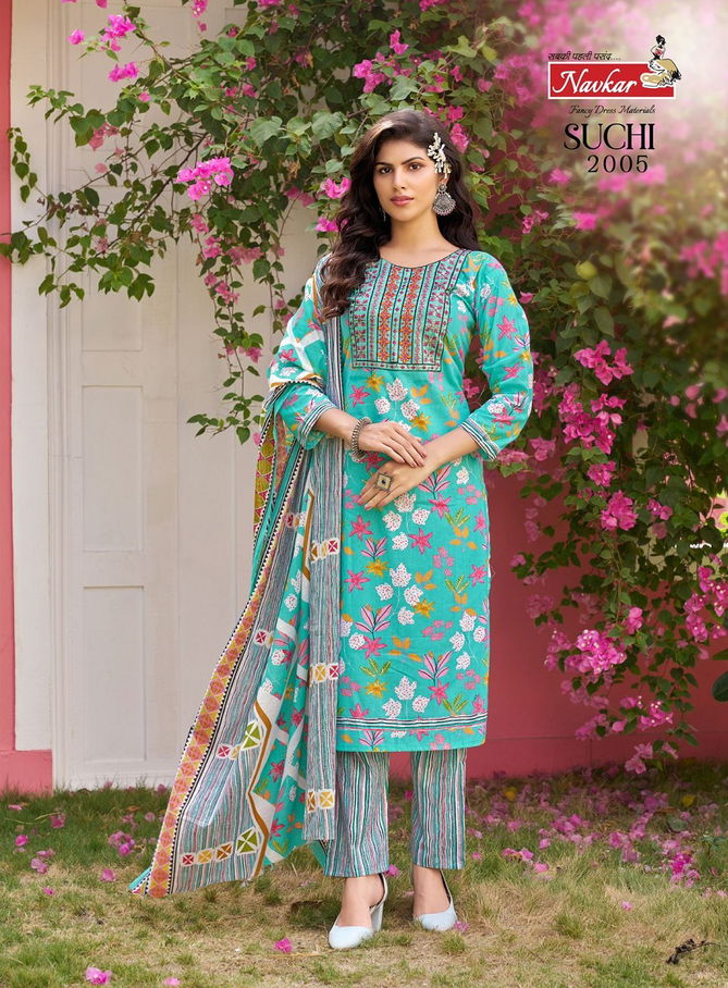 Suchi Vol 2 By Navkar Embroidery Cambric Cotton Printed Kurti With Bottom Dupatta Wholesale Online